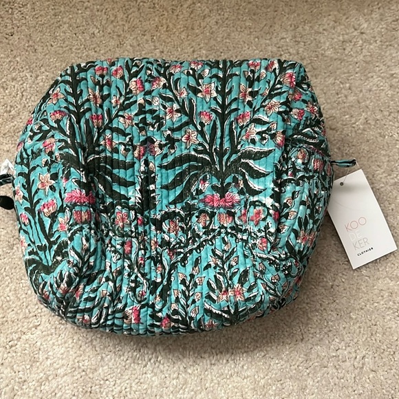 Koo De Ker Cosmetic Bag Set | Block Print | Aqua - Picture 2 of 8